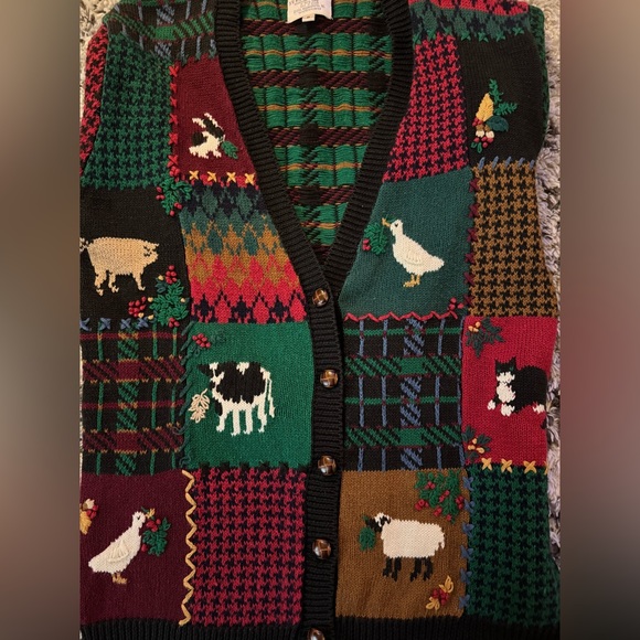 Susan Bristol Multicolor Animal Pattern Cardigan - Picture 9 of 10